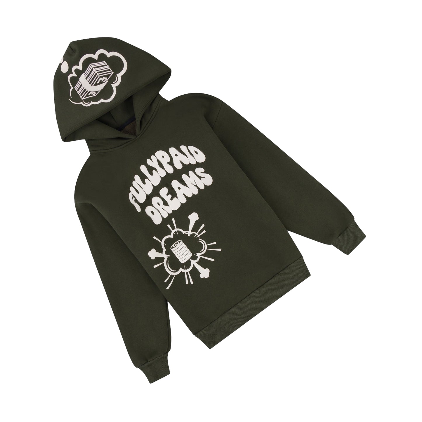 DREAMS HOODIE | KHAKI / WHITE