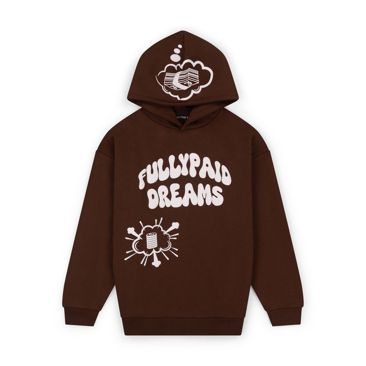 DREAMS HOODIE | BROWN / WHITE