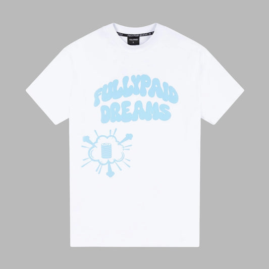 DREAMS OVERSIZED T-SHIRT | WHITE / SKY BLUE