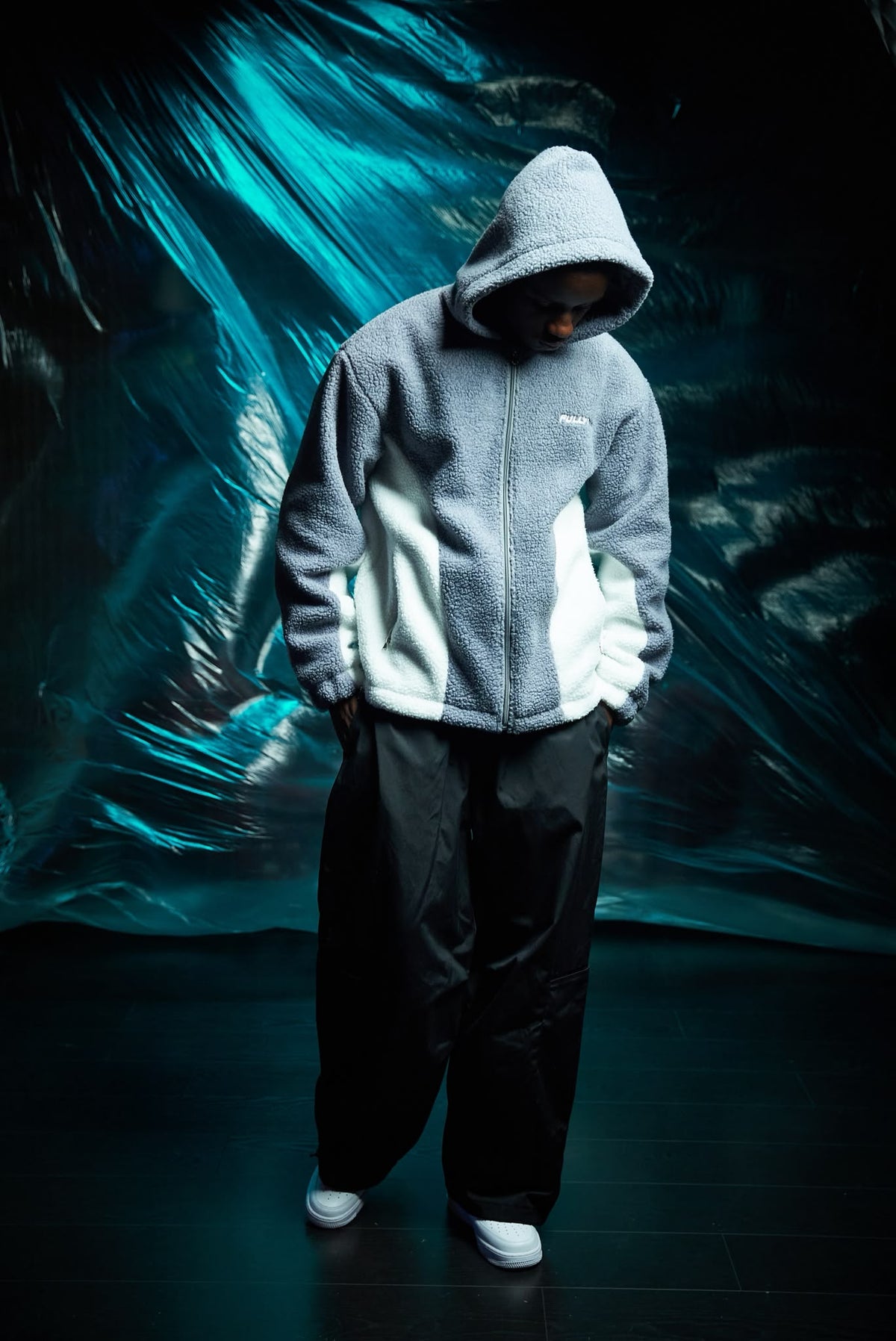 FULLYPAID GREY/ WHITE FLEECE JACKET