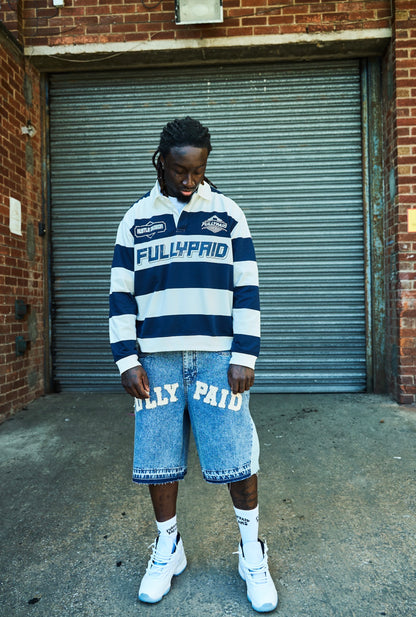 MEN'S HUSTLE DIVISION POLO TOP | NAVY / WHITE