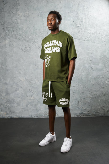 DREAMS KHAKI/ WHITE SHORTS