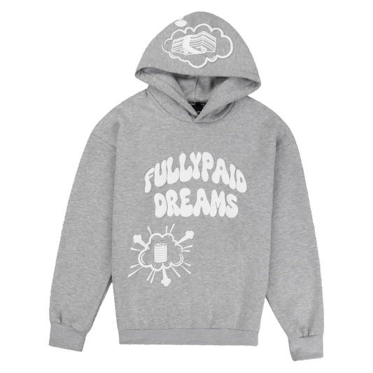 FELPA CON CAPPUCCIO DREAMS | GRIGIO CHIARO / BIANCO