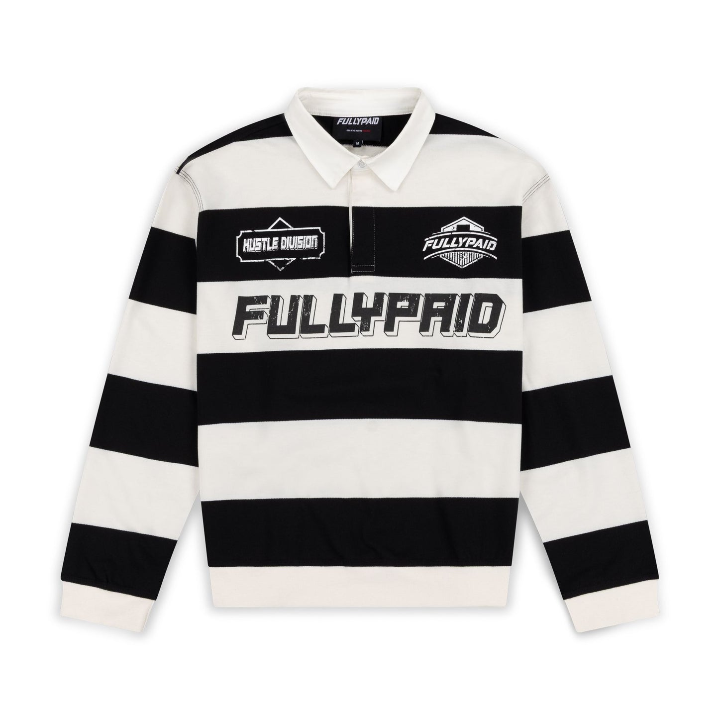 MEN'S HUSTLE DIVISION POLO TOP | BLACK / WHITE