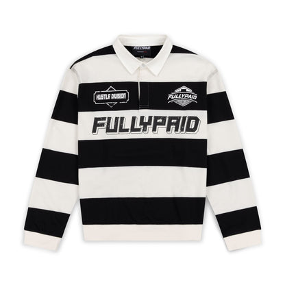 MEN'S HUSTLE DIVISION POLO TOP | BLACK / WHITE