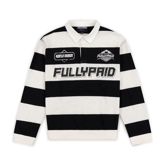MEN'S HUSTLE DIVISION POLO TOP | BLACK / WHITE