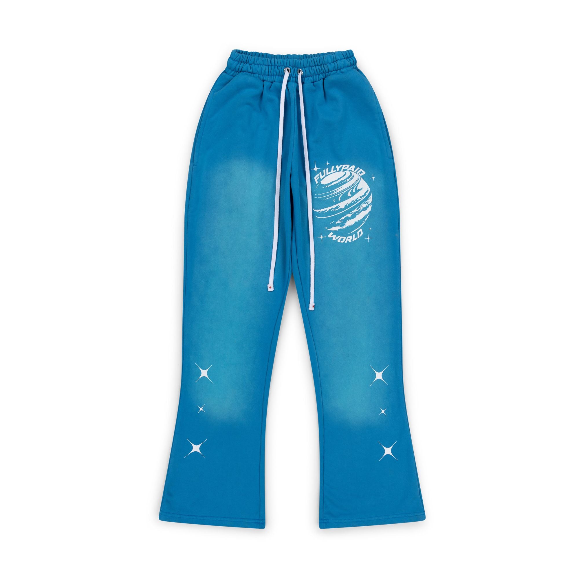 WORLD BLUE | WHITE ACID WASH JOGGERS