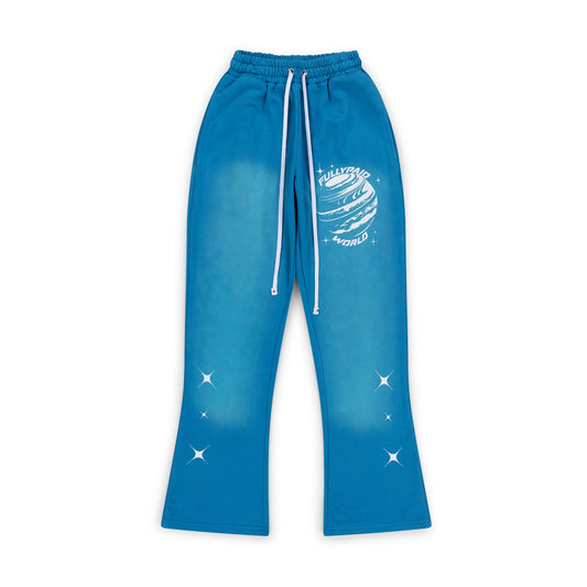 WORLD BLUE | WHITE ACID WASH JOGGERS