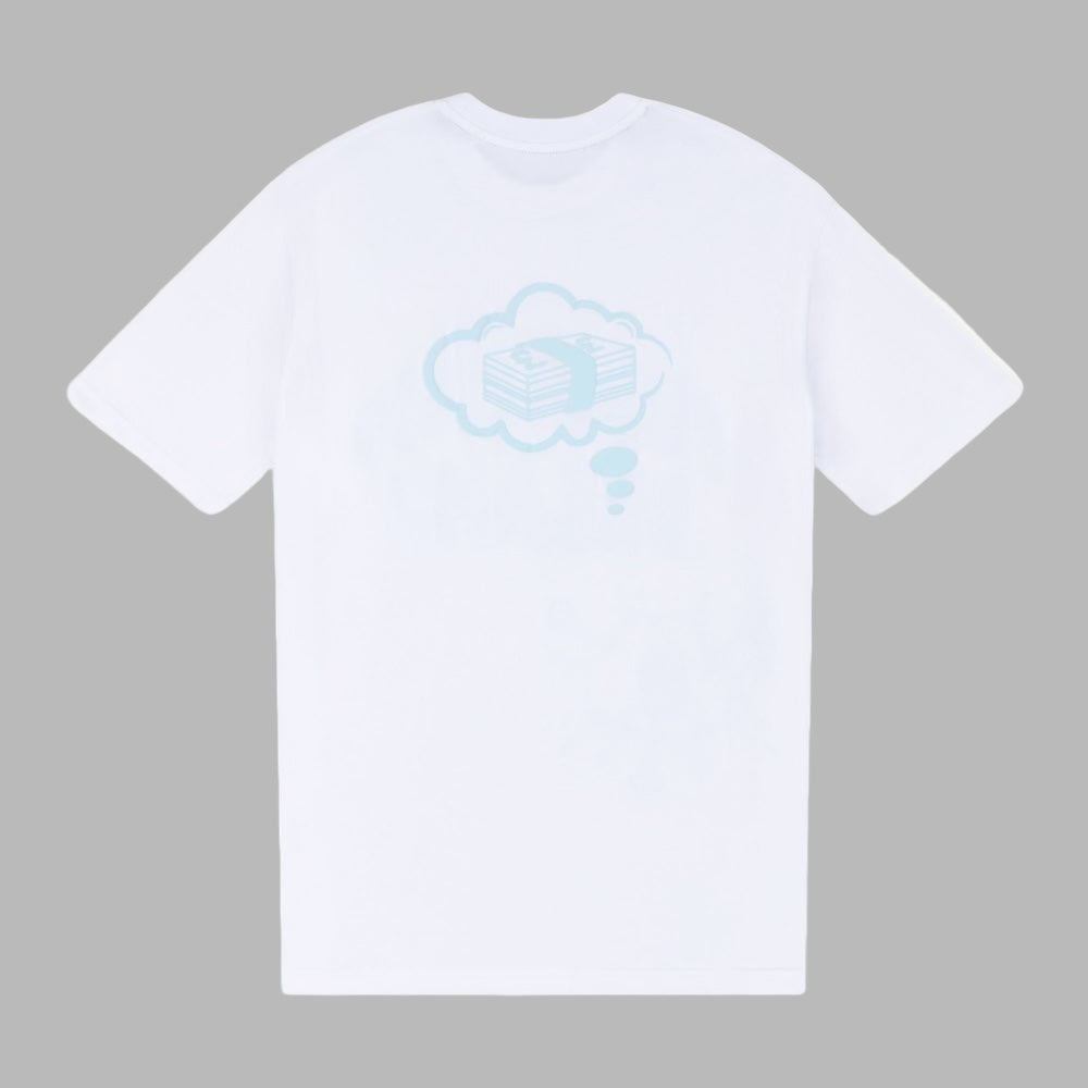 DREAMS OVERSIZED T-SHIRT | WHITE / SKY BLUE