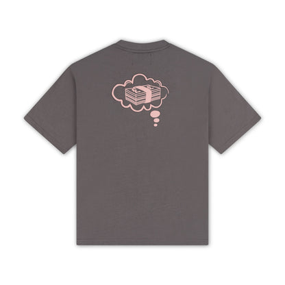 DREAMS OVERSIZED T-SHIRT | CHARCOAL GREY PINK
