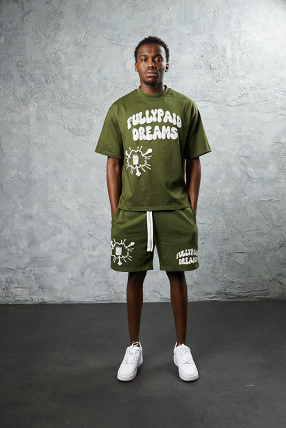 DREAMS KHAKI/ WHITE SHORTS