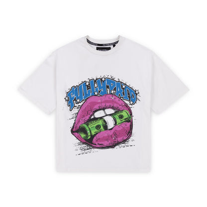 FULLYPAID WHITE WASH MOUTH GRAPHIC T SHIRT