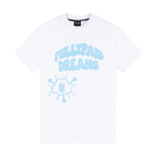 DREAMS OVERSIZED T-SHIRT | WHITE / SKY BLUE