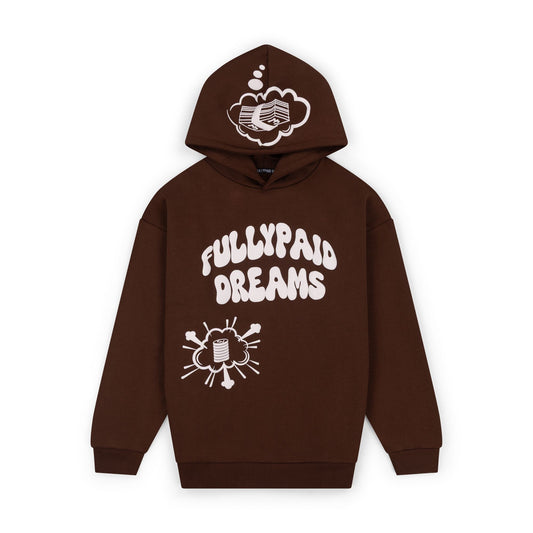 DREAMS HOODIE | BROWN / WHITE
