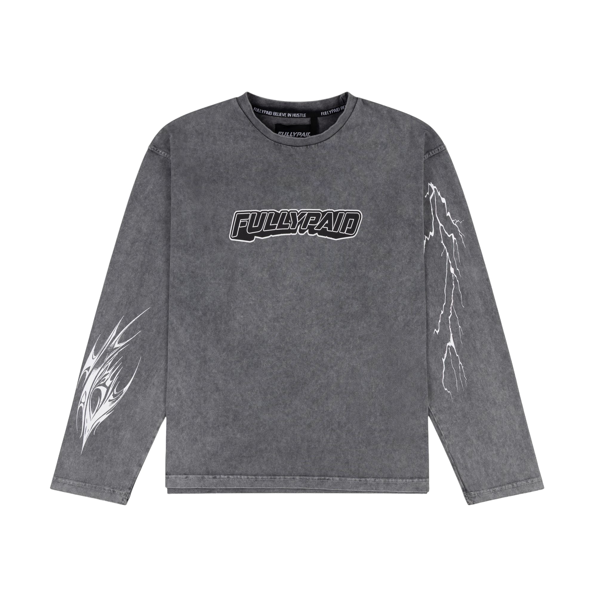 ACID WASH LONG SLEEVE TEE | GREY