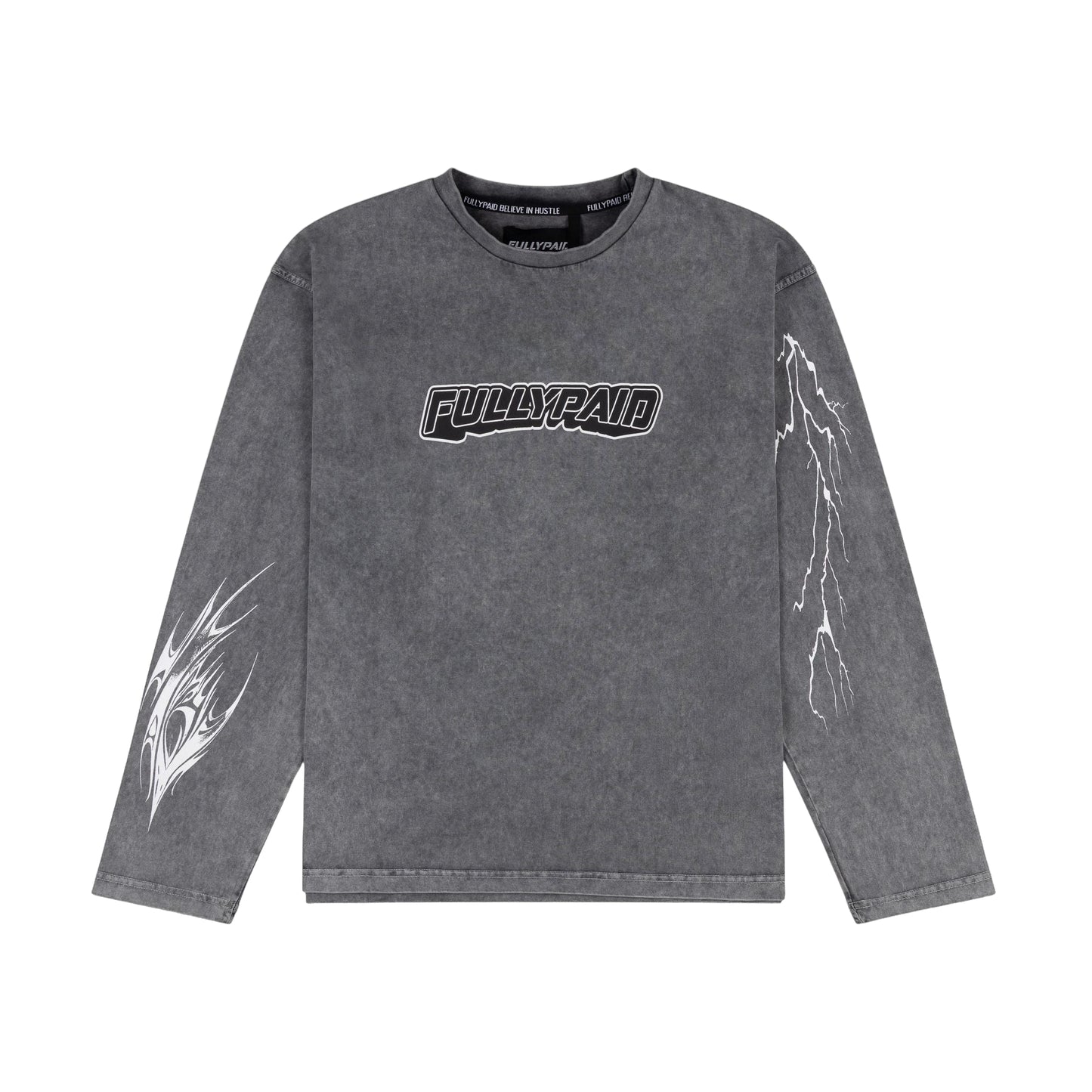 ACID WASH LONG SLEEVE TEE | GREY