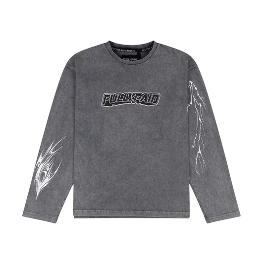 ACID WASH LONG SLEEVE TEE | GREY