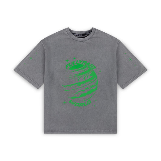 T-SHIRT MONDE | GRIS / VERT