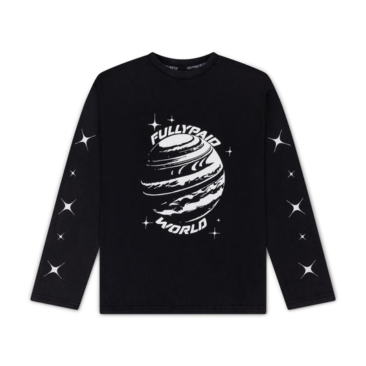 WORLD BLACK ACID WASH LONGSLEEVE