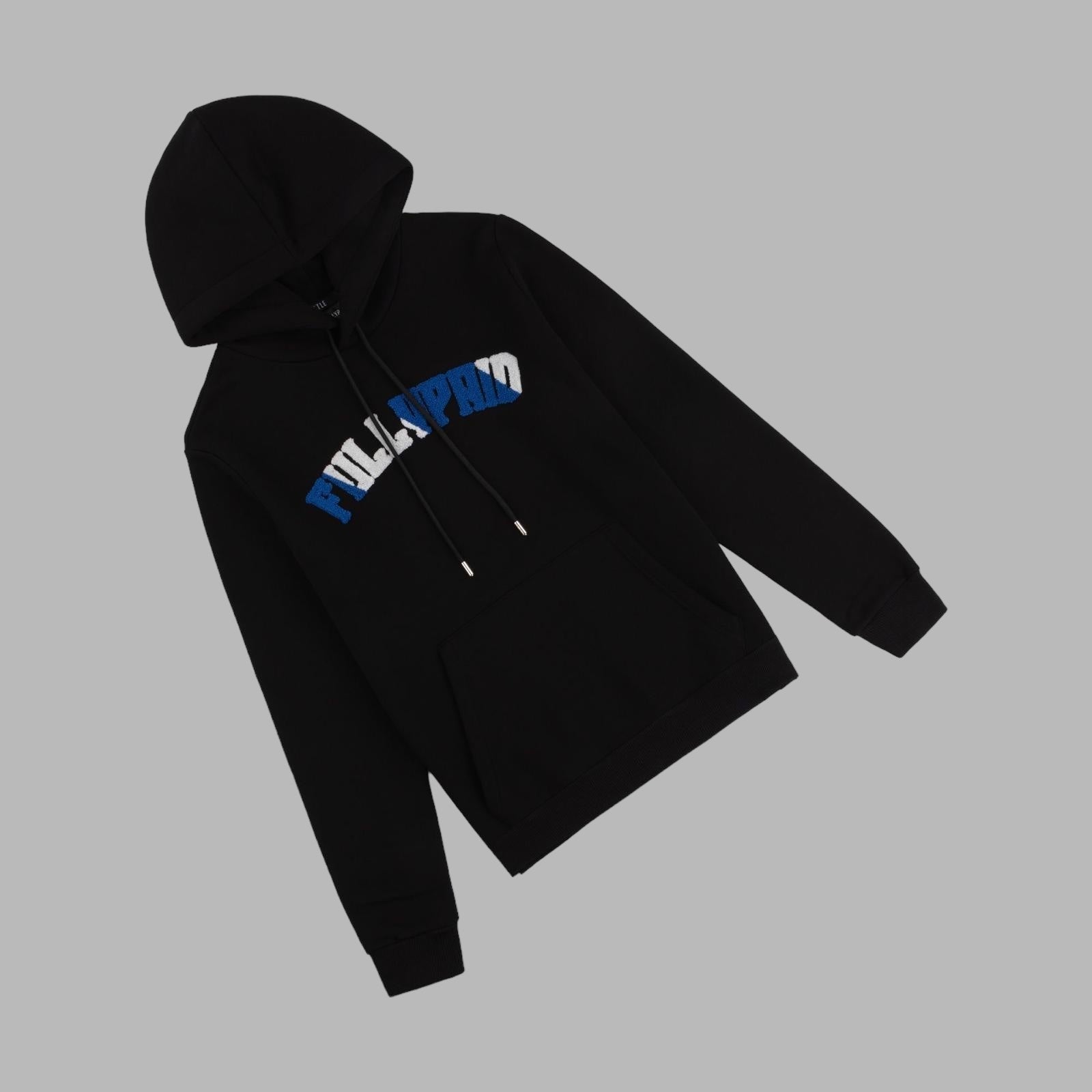 BLACK CLASSIC HOODIE | BLUE / WHITE