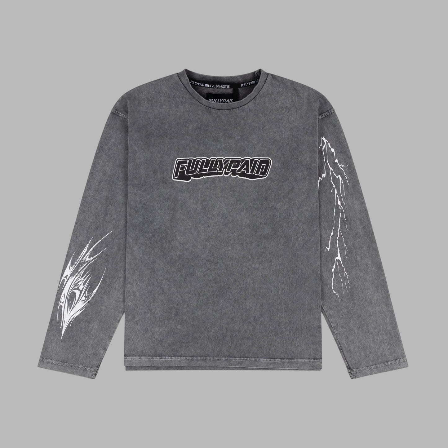 ACID WASH LONG SLEEVE TEE | GREY