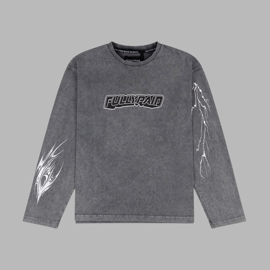 ACID WASH LONG SLEEVE TEE | GREY
