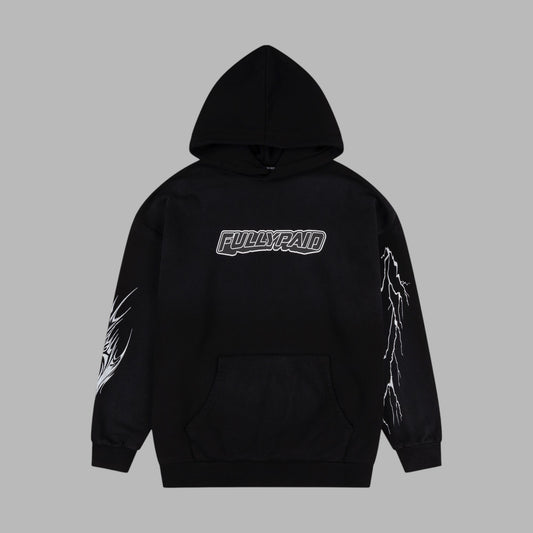 ACID WASH HOODIE | BLACK