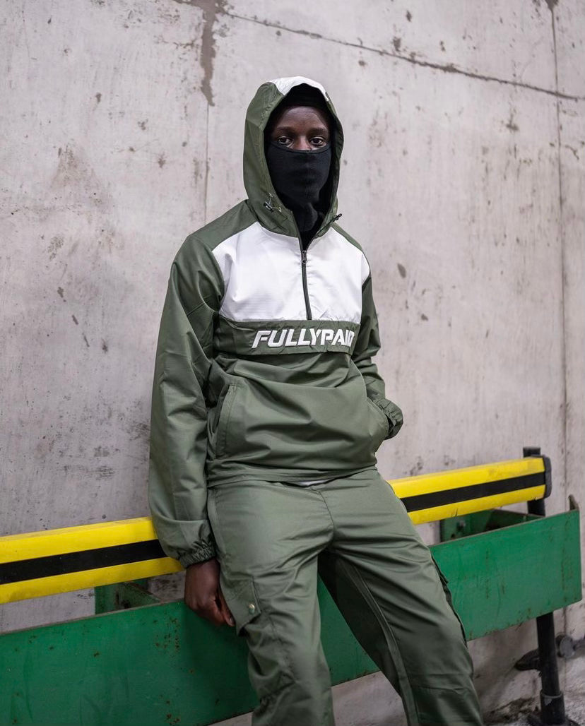 FULLYPAID HALF ZIP CARGO TRACKSUIT | GREEN/WHITE