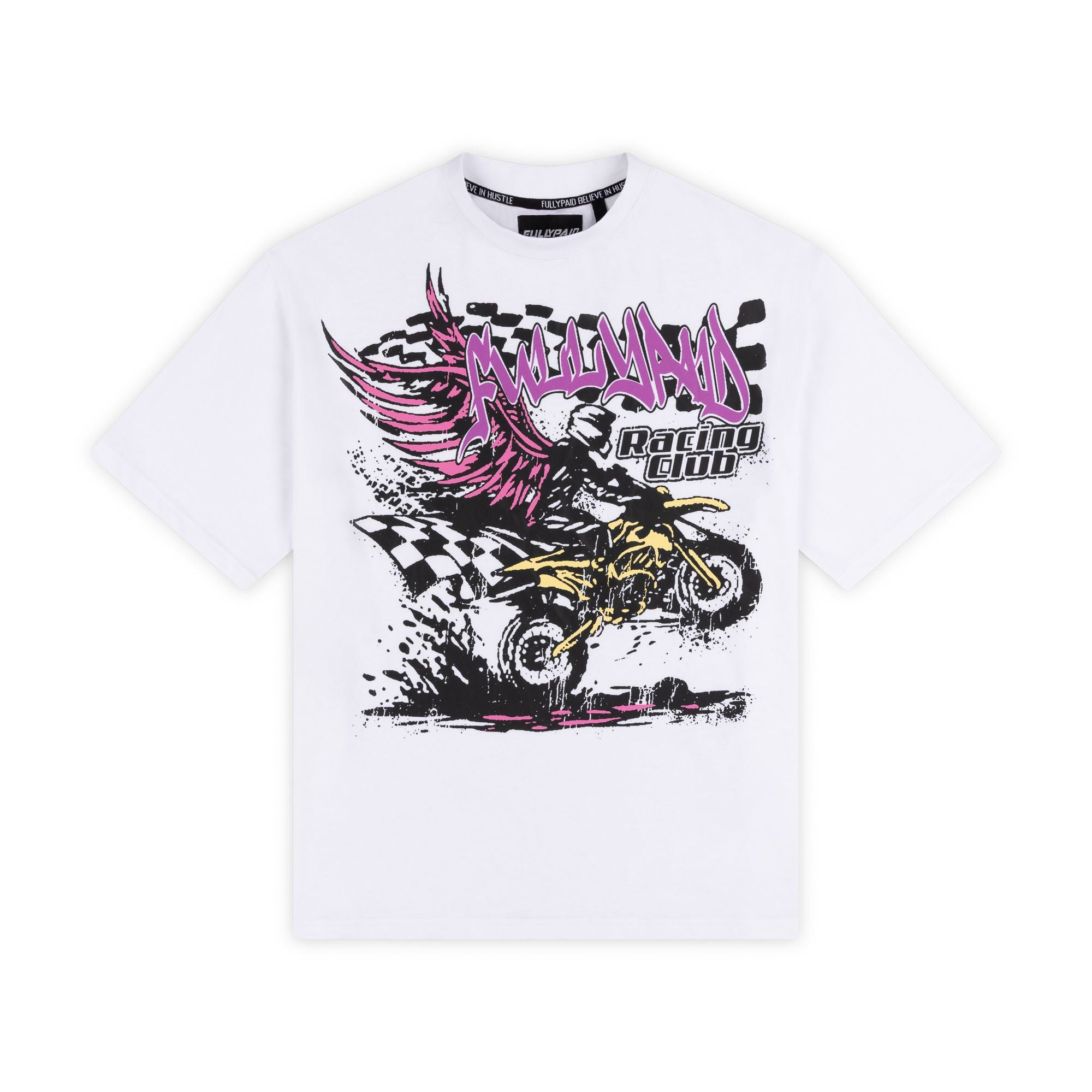 RACING CLUB T SHIRT | WHITE / PURPLE