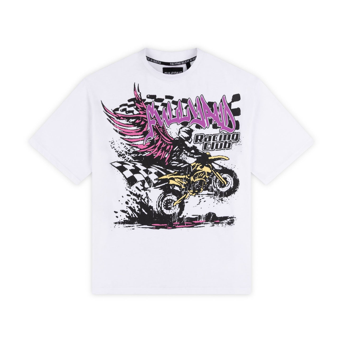 RACING CLUB T SHIRT | WHITE / PURPLE