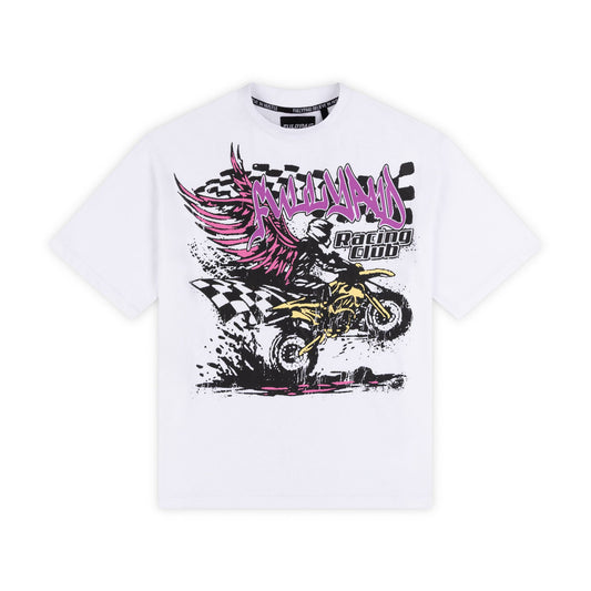 RACING CLUB T SHIRT | WHITE / PURPLE