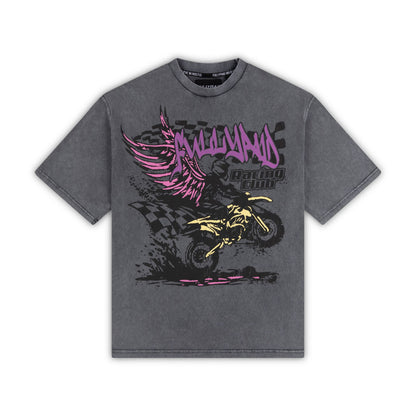 RACING CLUB T SHIRT | WHITE / PURPLE WASH GREY