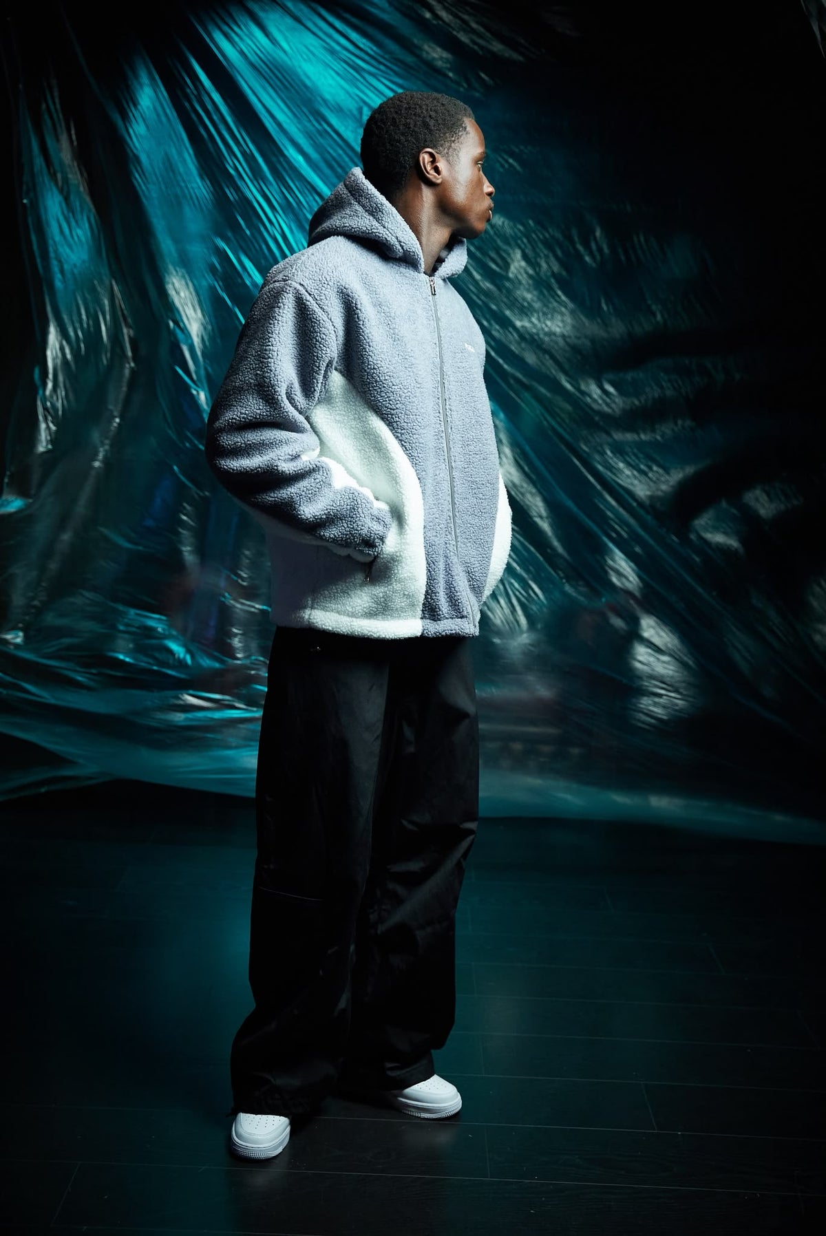 FULLYPAID GREY/ WHITE FLEECE JACKET