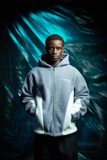 FULLYPAID GREY/ WHITE FLEECE JACKET